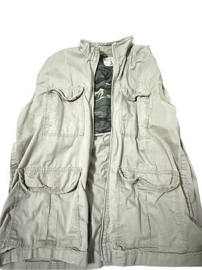 Red Head Brand Co Mens Utility Field Vest Tan Khaki Camo Lined Cargo‎ Pockets L
